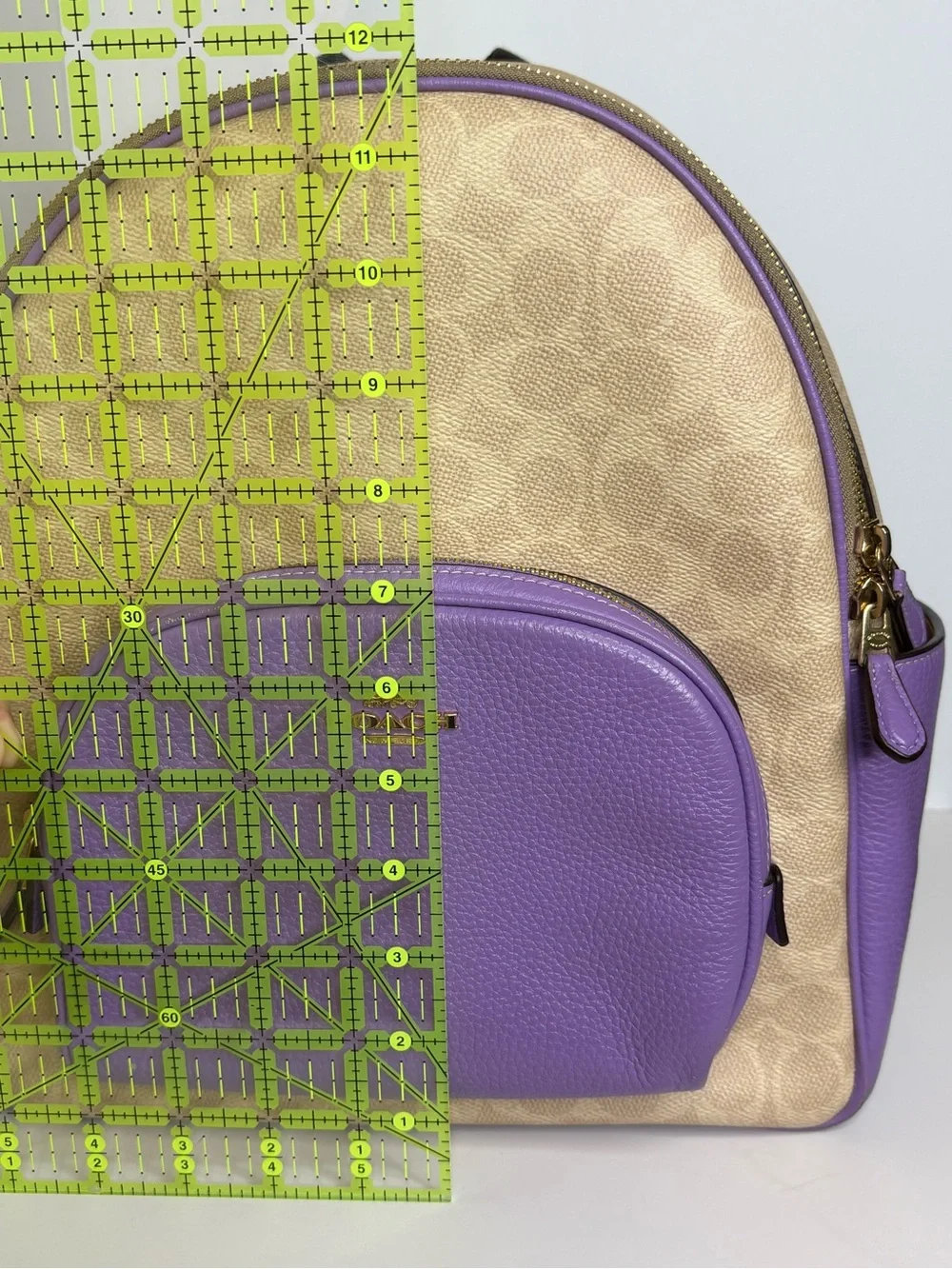 Coach Court Backpack CZ176 Signature Canvas Lavender Leather Bookbag